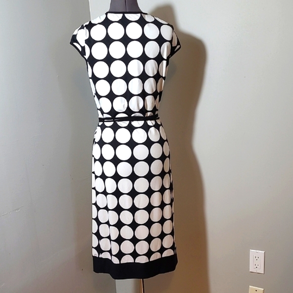 Frank Lyman Design Black and White Polka Dot Midi Dress - Picture 3 of 5